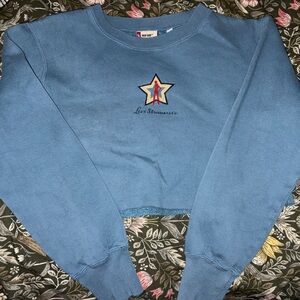 Levi's Blue Crewneck Sweater with Star Embroidery